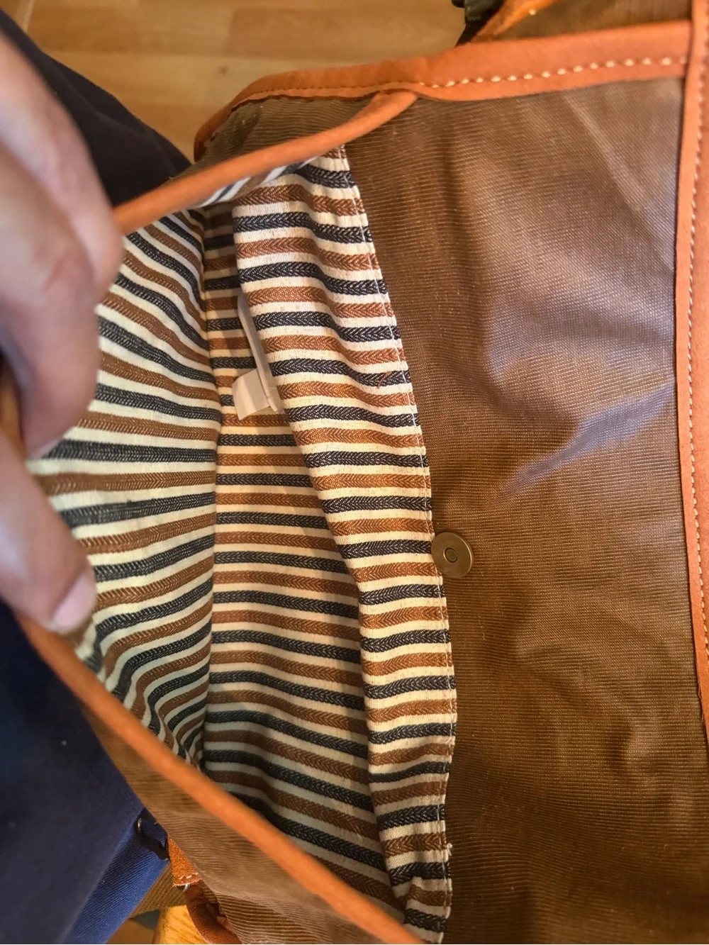 Studded Messenger Bag - Brown